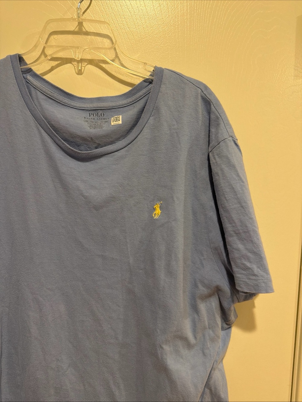 Polo by Ralph Lauren Light Blue Short Sleeve Crew Tee with Yellow Pony